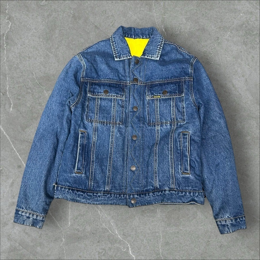 ICECREAM Bumble Reversible Denim Jacket Mens Medium Blue Running Dog Hip Hop